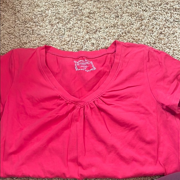 Set of Four Motherhood Maternity V-Neck Shirts in Black, Pink, and Teal - Picture 3 of 5